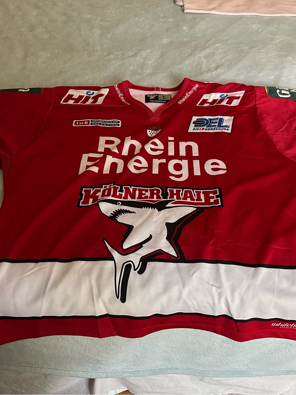 vintage Kölner Haie ice hockey jersey. Cologne Sharks Jersey #87 Gogulla Size L